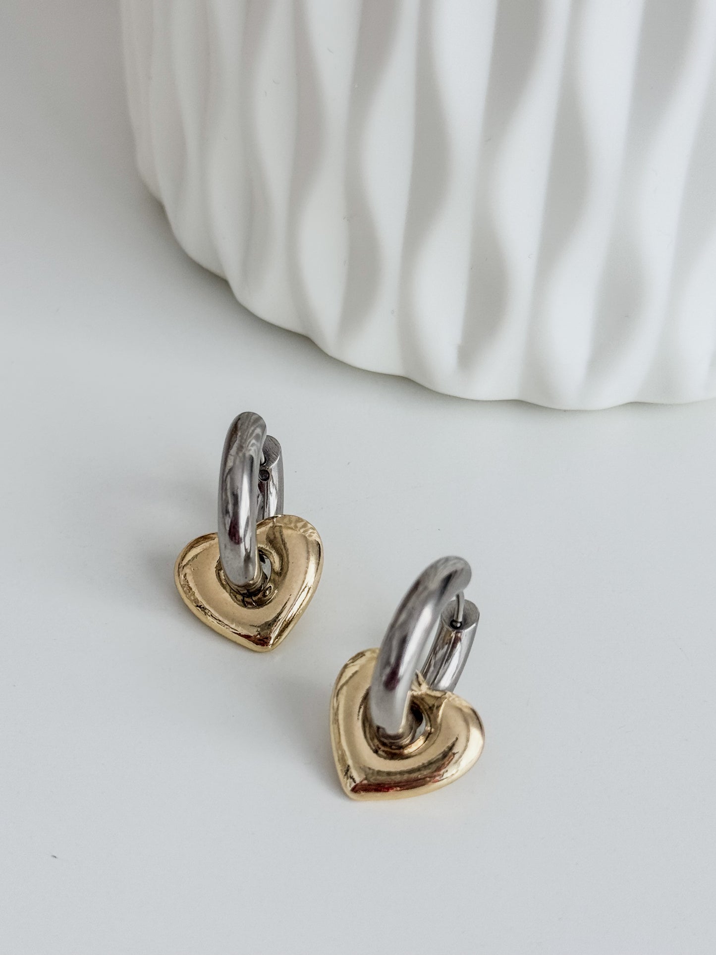 Gold heart earrings